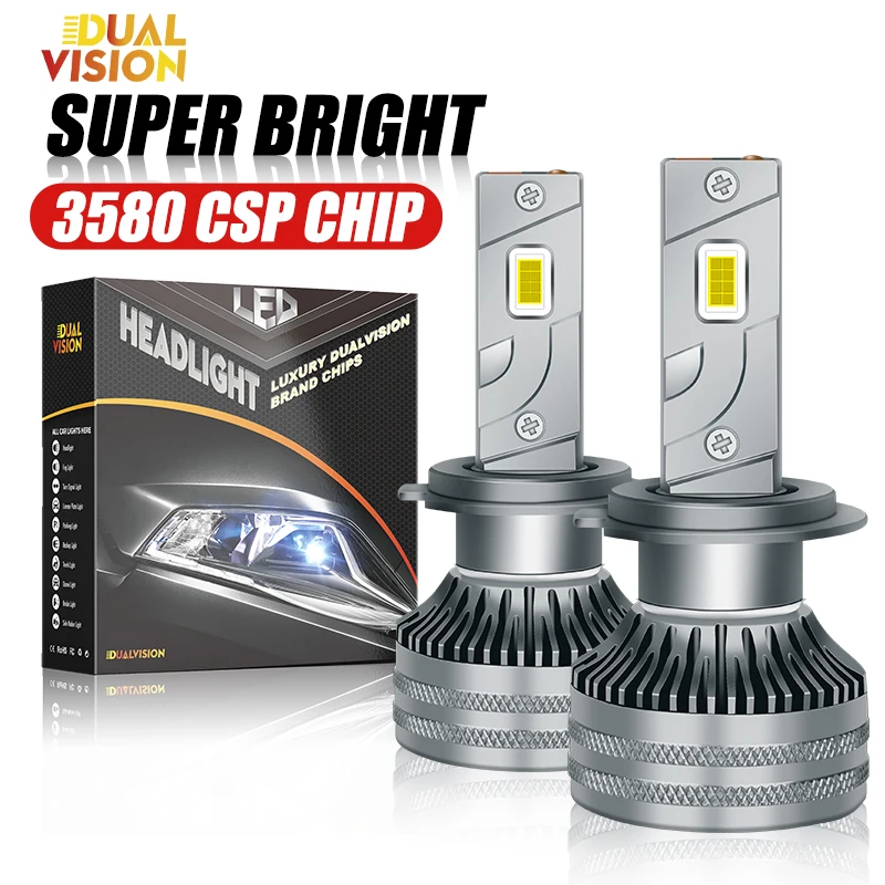 Dualvision H7 H8 H9 H11 Светодиодные Турбо-лампы Для Автомобильных Фар 12 В 6000 К 200 Вт