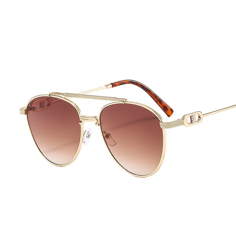 

Pilot Ocean Lens Sunglasses for Men Women Vintage 2022 Luxury Brand Double Bridge Sun Glasses for Male Retro Eyewear Shades UV40