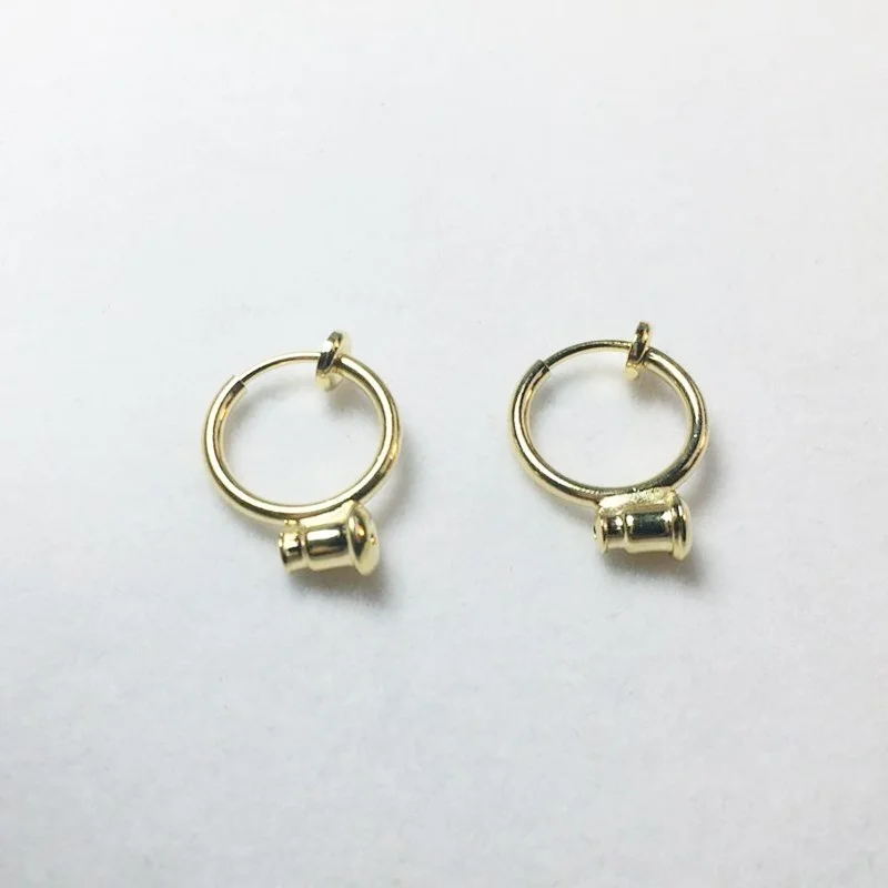 Небольшие серьги-кольца без косточек для женщин и девочек весенние ушные клипсы