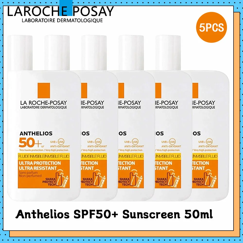 

5PCS La Roche Posay Anthelios SPF50+ Sunscreen 50ml Gentle and Non-greasy Refreshing Waterproof Sweatproof and Antioxidant