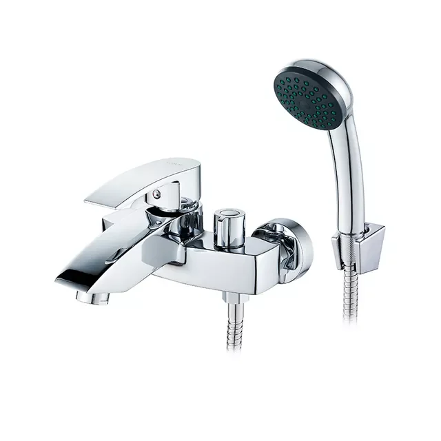 

Bathroom Faucets Hot Cold Water Mixer Tap Wall Mount Classic Faucet With Hand Shower Bathtub Outlet L3243