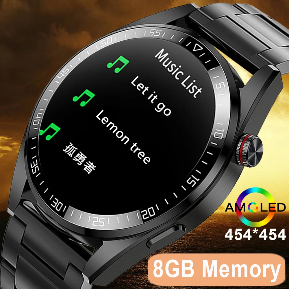 

8GB Local Music Watch Bluetooth Call Smart Watch 454*454 AMOLED 1.39 Inch Screen Watch Always Display The Time Smartwatch Men