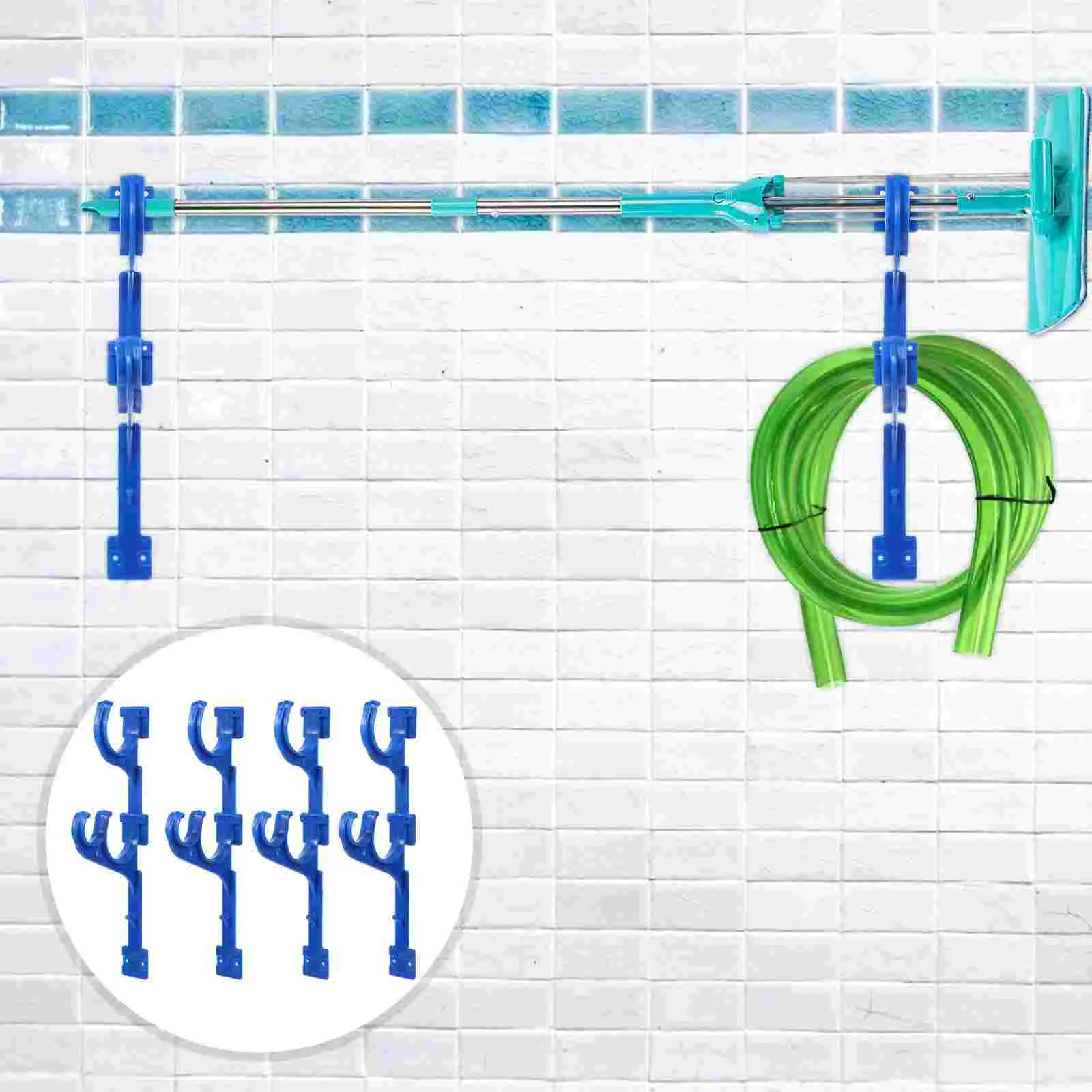 

Pool Hanger Pole Hook Swimming Hooks Holder Brush Tool Hose Garden Hangers Plastic Net Skimmers Utility Storage Garage Accessory