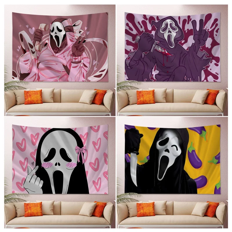 

Ghostface Horror Scream Art Tapestry Hanging Bohemian Tapestry Bohemian Wall Tapestries Mandala Cheap Hippie Wall Hanging