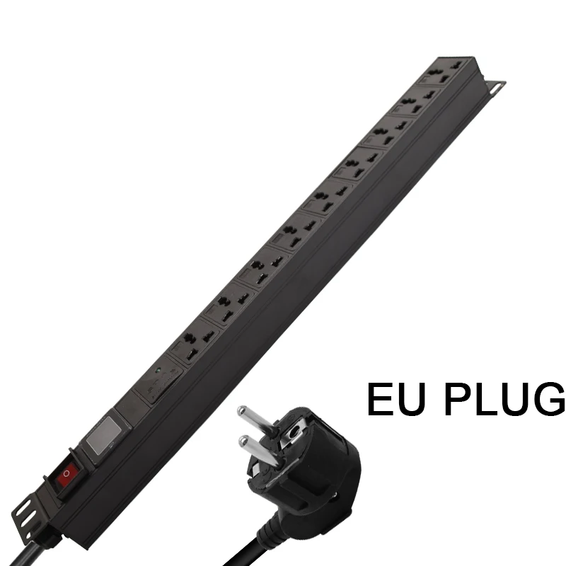 Удлинитель PDU 10 А универсальный выход с отверстием сетевой шкаф стойка