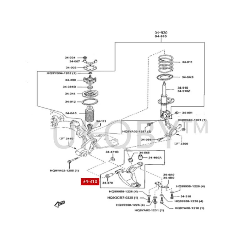 B28V34350BL1 B28V34300BL1 Подходит для Ma zd a 323 Fumeilaihai Fuxing Pulima Нижний рычаг передней подвески