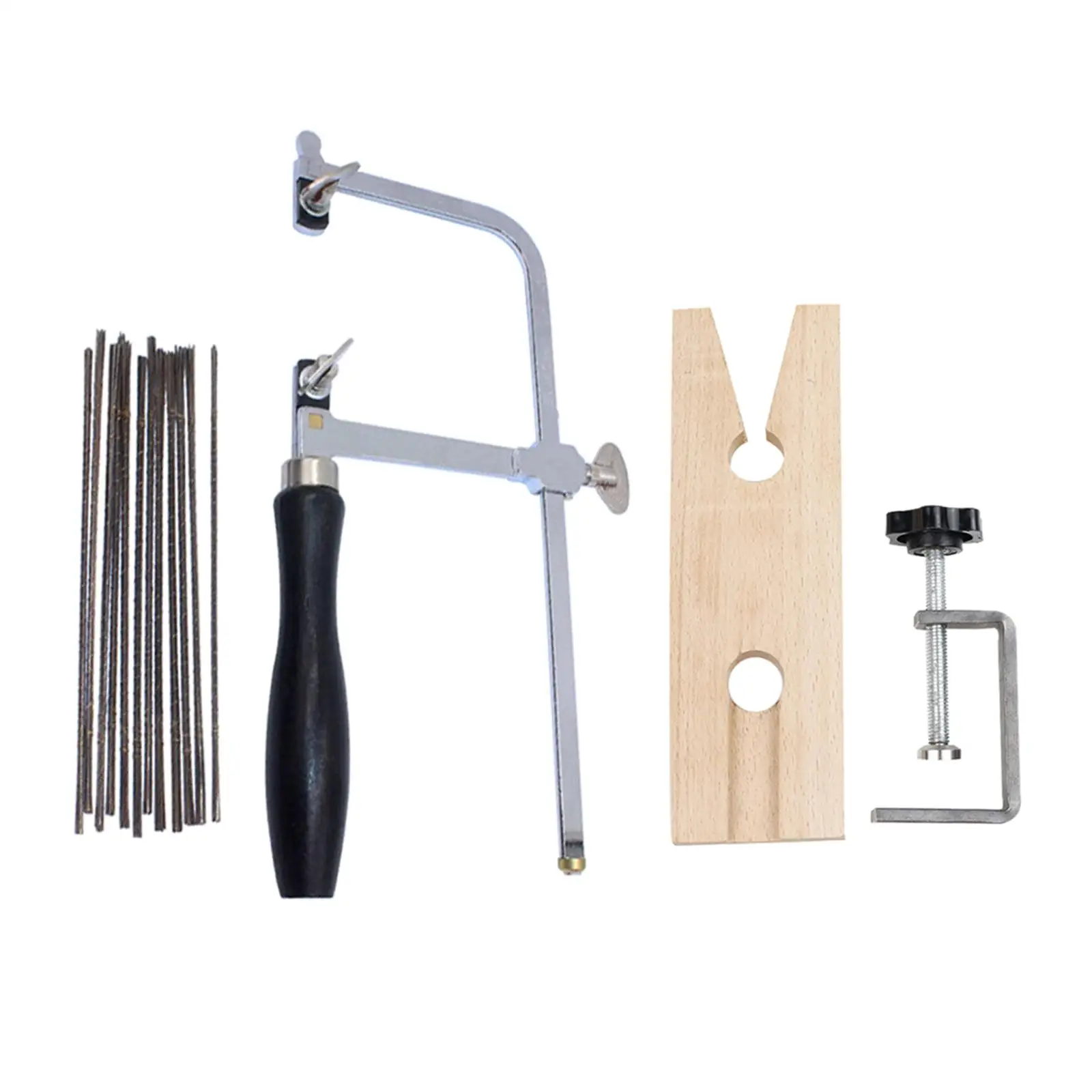 

3 in 1 Professional Jeweler's Saw Set Saw Frame 144 Blades Wooden Pin Clamp Wood Metal