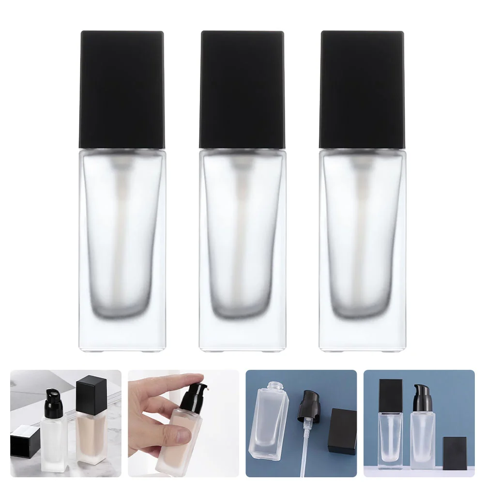 

3Pcs Foundation Dispenser Bottles Glass Pump Lotion Bottles Foundation Bottles
