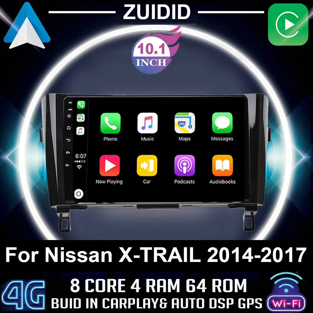 

ZUIDID Android 10,1 Автомагнитола мультимедийный видеоплеер для Nissan X-Trail Qashqai j11 j10 радио 2013-2017 GPS навигация Carplay