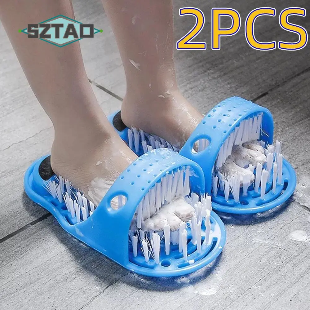 

Plastic Bath Shower Feet Massage Slippers Bath Shoes Brush Pumice Stone Foot Scrubber Spa Shower Remove Dead Skin Foot Care Tool