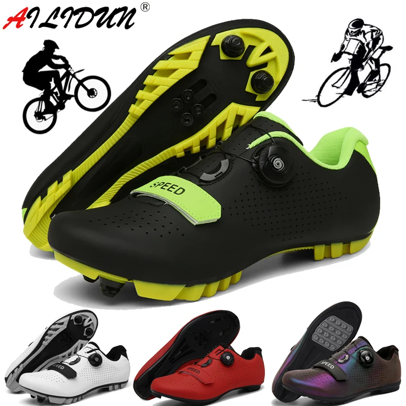 

2022 Cycling MTB Shoes Men with Clits Route SPD Road Dirt Bike Speed Flat Sneaker Racing Women Cleat Bicycle Mountain Footwear