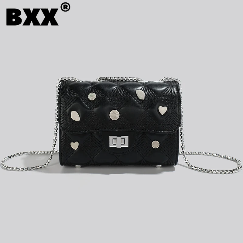 

[BXX] Fashion Women Crossbody Bag Diamond Lattice Metal Buckle Detachable Chain One Shoulder Messenger Bag 2023 New Tide 8CY187