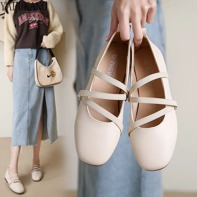 

Туфли женские на плоской подошве, Повседневная модная обувь с закрытым носком, узкие ремешки, мягкая подошва, лоферы, весна 2023