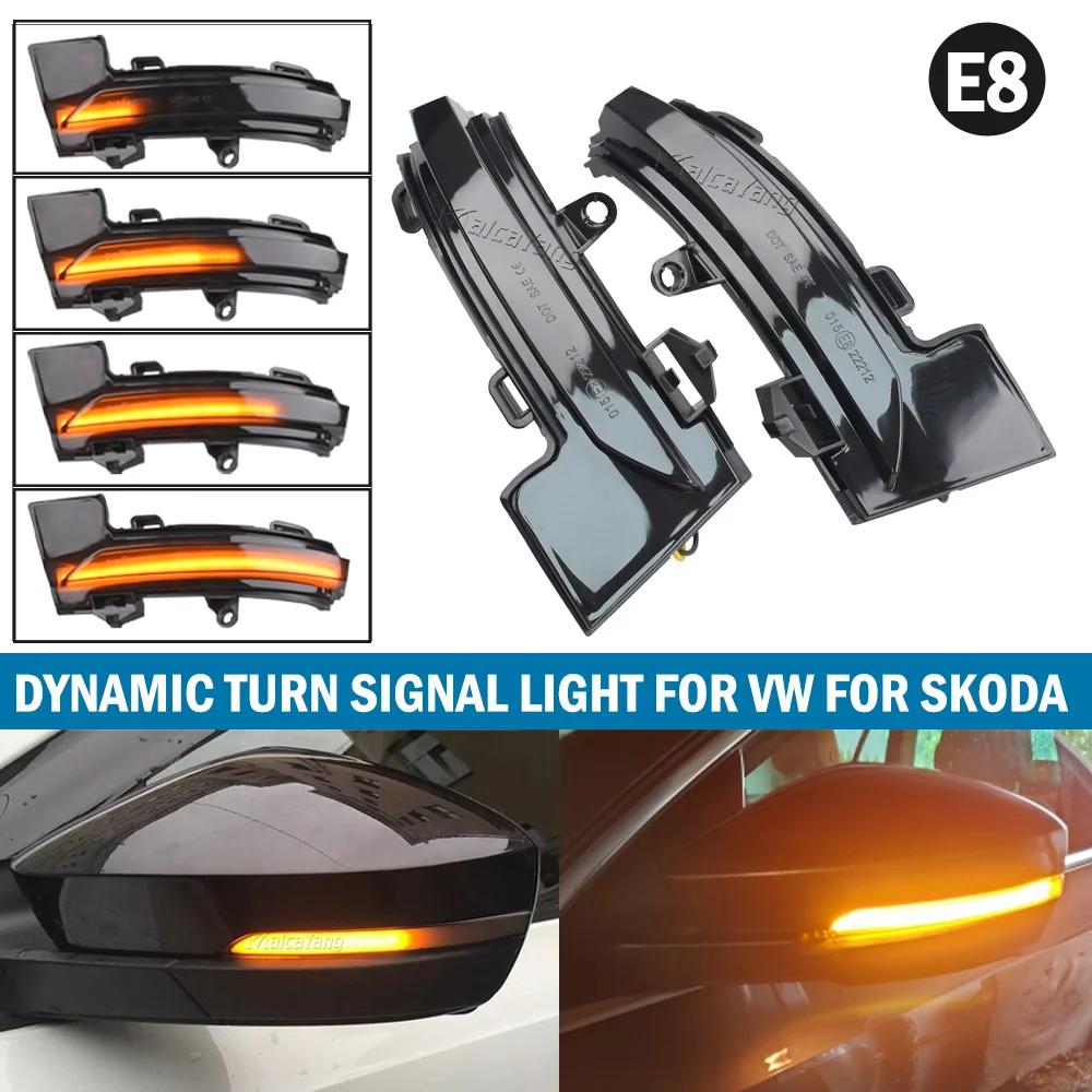 

Для Skoda Octavia Mk3 A7 5E 2013-2018 динамический светодиодный указатель поворота, мигалка, зеркало, мигалка для VW T-Roc T-corss 2018 2019 2020