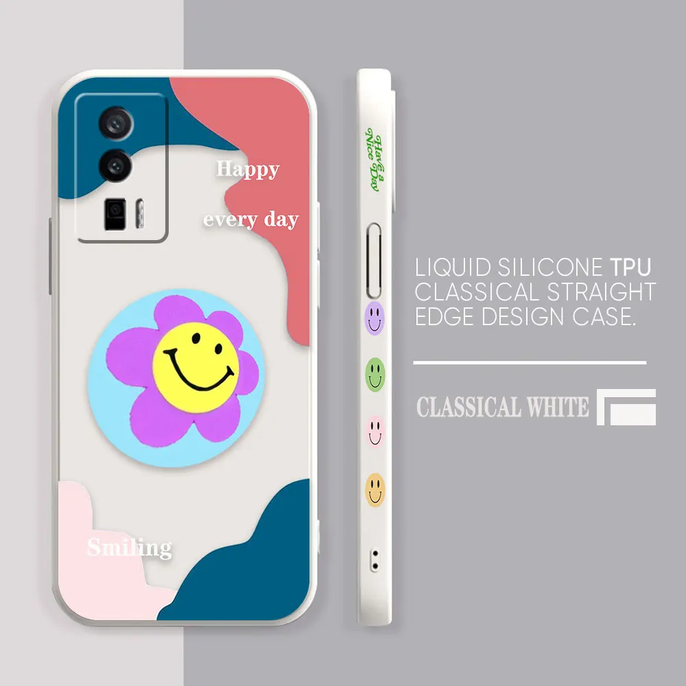 Case For Redmi K60E K60 K50 K40S K40 K30 K20 12C 10C 9A 9 8 10X 10A 10 Pro 4G 5G Gaming Case Fundas Cqoues Lovely Smiling Face