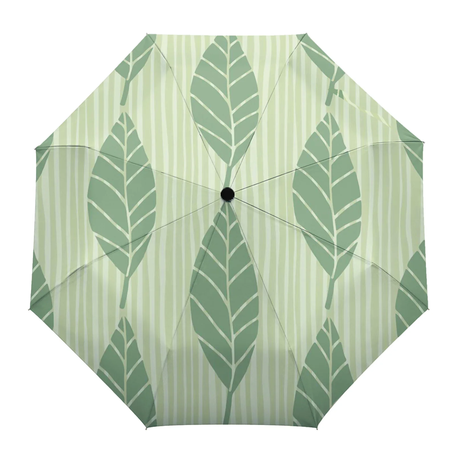 

Leaf Plant Stripes Rain Umbrella Folding Sun Umbrella Outdoor Sunscreen Anti-UV Parasol Female Male Umbrellas