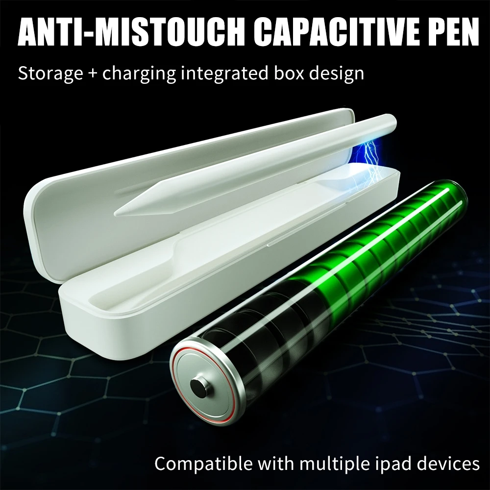 

For iPad Pencil with Palm Rejection Tilt, Capacitive Pen for Apple 2 1 Pro 11 12.9 2018-2021 Air 4 6/7/8th Gen 애플펜슬