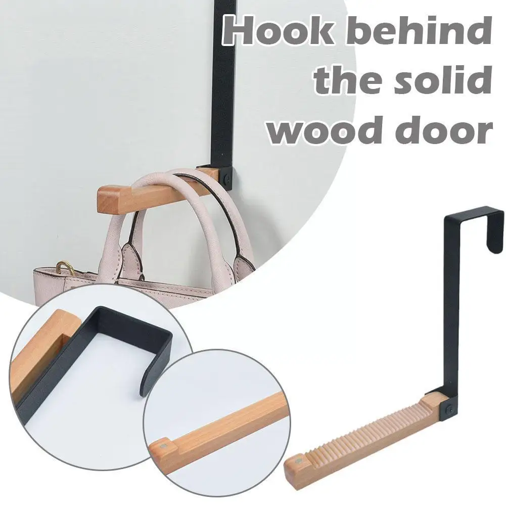 Foldable Wooden Hooks Over The Door Home Organizer Rack Accessories Towel Hanging Holder Clothes Hat Bathroom Coat Door Han C6U4