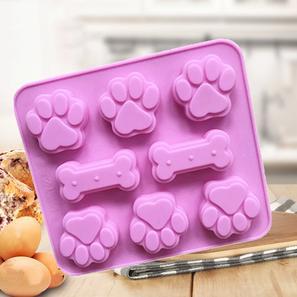 

Dog Footprint Cake Molds Bone Mold Cookie Fondant Feet Mould 3D DIY Cat Paw Silicone Bakeware Kitchen Accessories