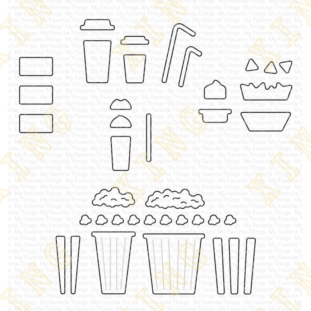 

Movie Munchies Metal Cutting Dies for Diy Scrapbooking Crafts Dies Cut Stencils Maker Photo Album Template Handmade Decoration