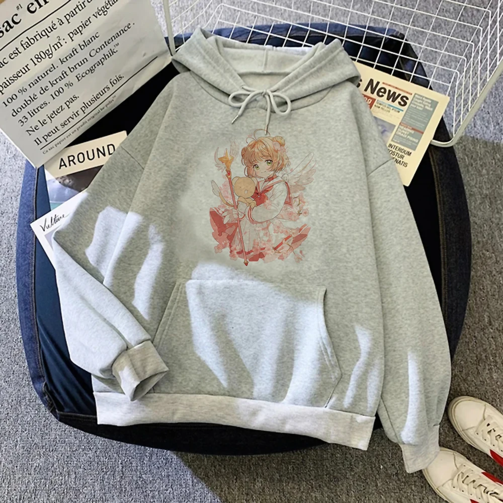 

Женские толстовки Cardcaptor Sakura, зимний Забавный спортивный костюм 90-х, рубашка с капюшоном, женские флисовые толстовки