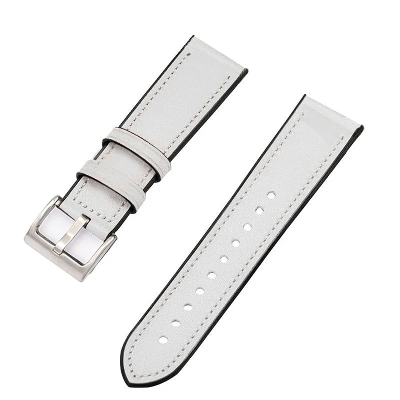

22/20mm Silicon + Leather strap For Samsung Galaxy 3/4/5 Gear S3 Active 2 Huawei watch GT 2/3 Pro 2E ES High Quality Wrist band