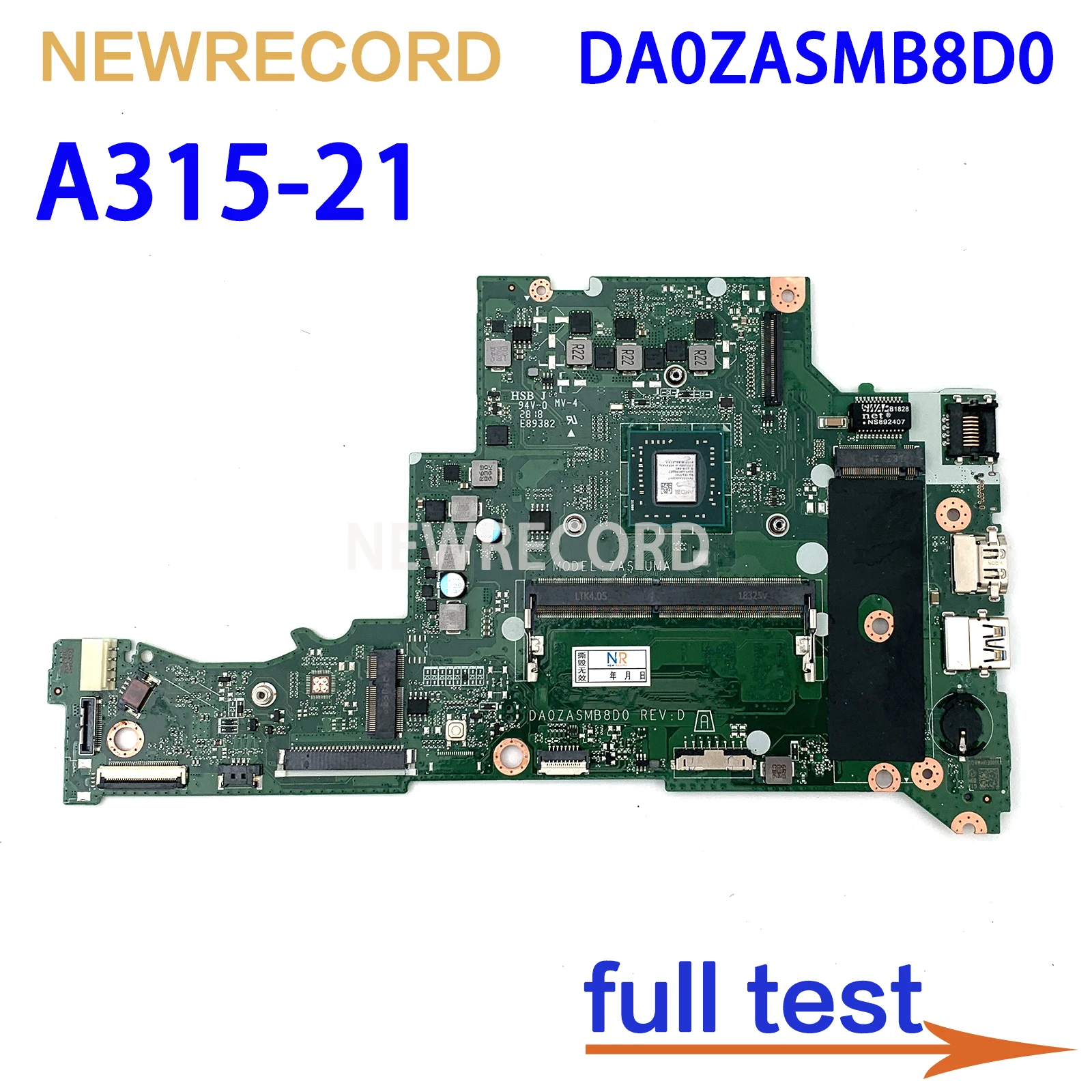 For Acer Aspire A315-21 Laptop Motherboard DA0ZASMB8D0 With E2-9000 A6-9220 A9-9420 CPU 4GB-RAM NBGNV1100Y NBGNV1100U NBGNV1100W