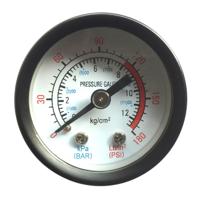 

Dual Scale Economical All Purpose Pressure Gauge 0-180PSI 0-12BAR Pneumatic Tool Drop Shipping