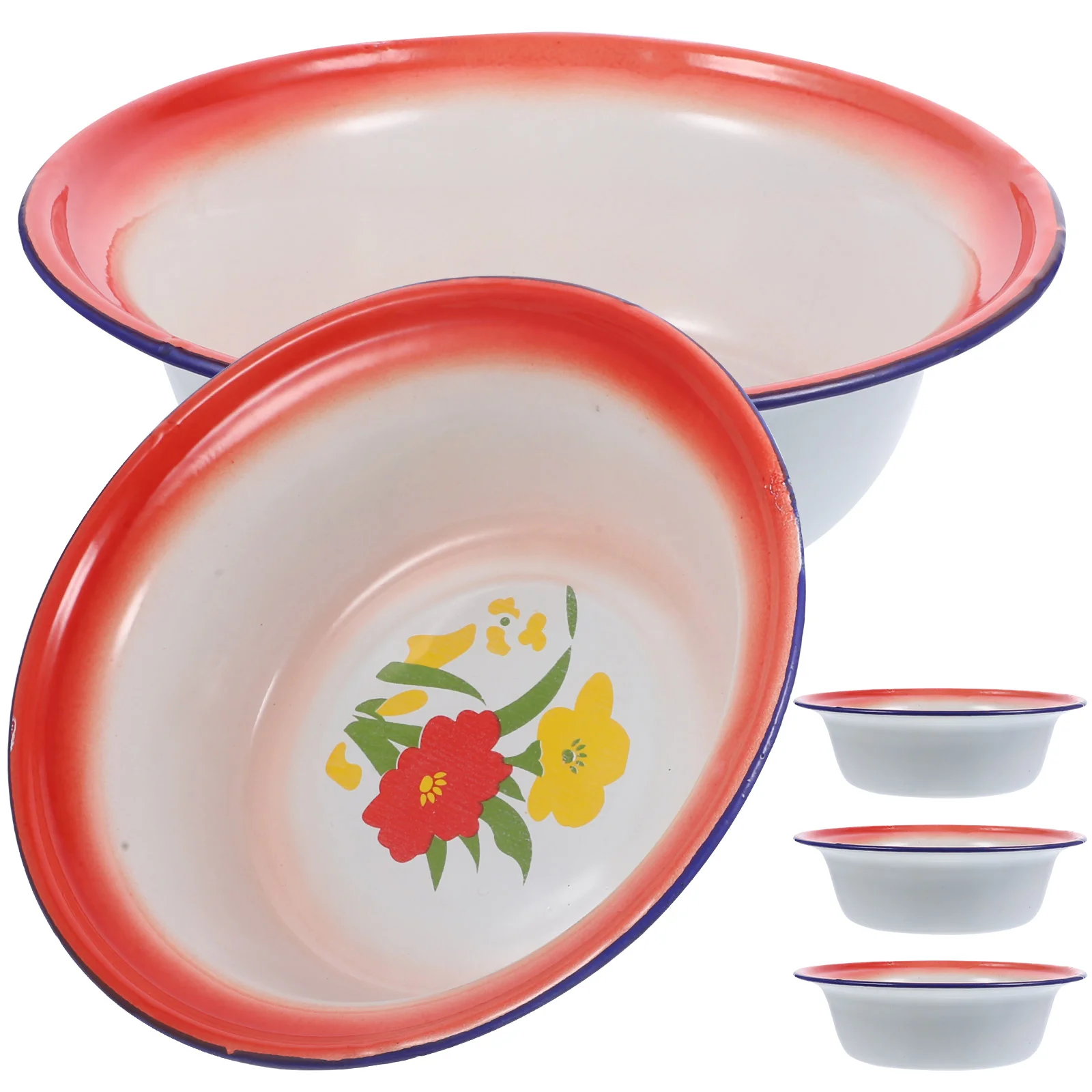 Классическая круглая сервировочная миска эмаль фетучицина макароны ретро лапша