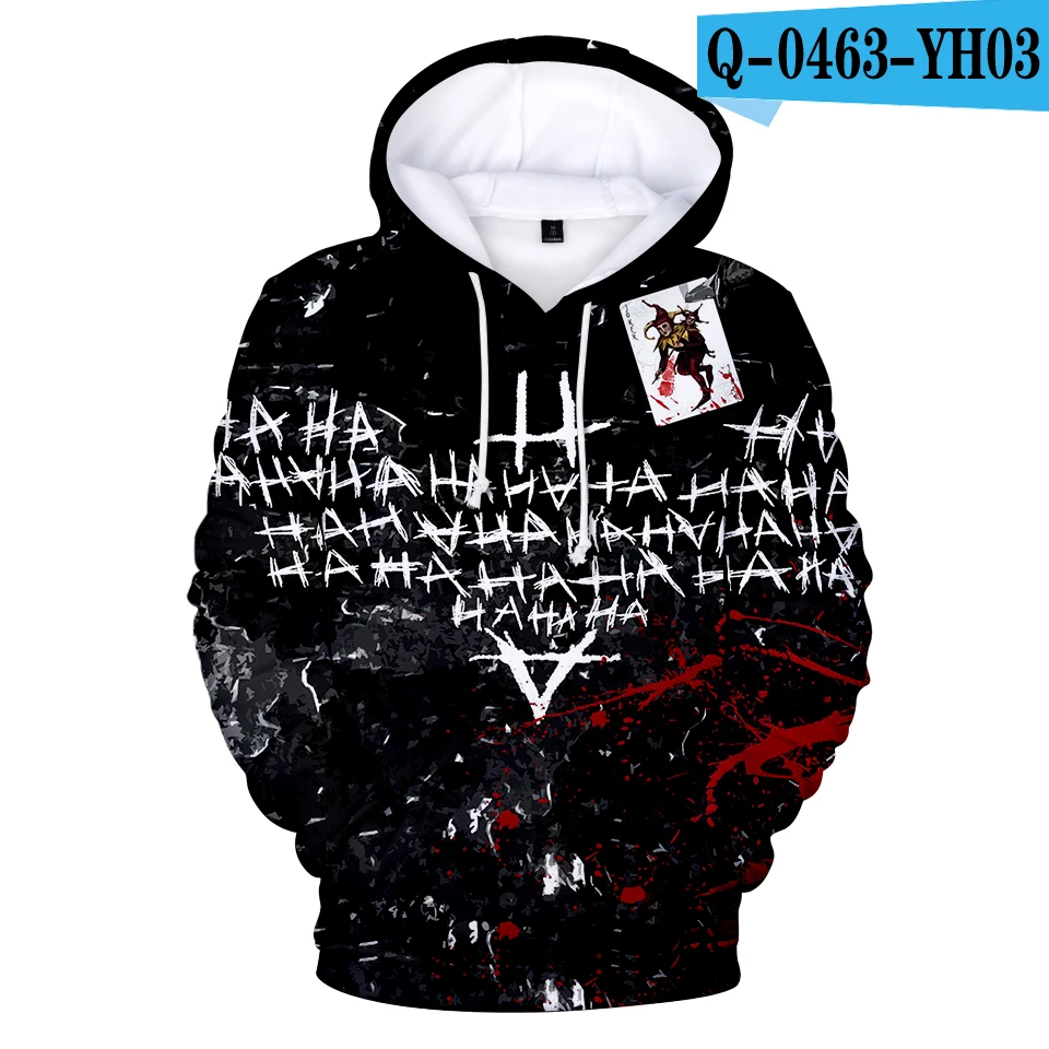 

HaHa толстовки с капюшоном с изображением Джокера 3D печать Harajuku Личная Мужская Женская Спортивная одежда джокер пуловеры оверсайз оптом и в р...