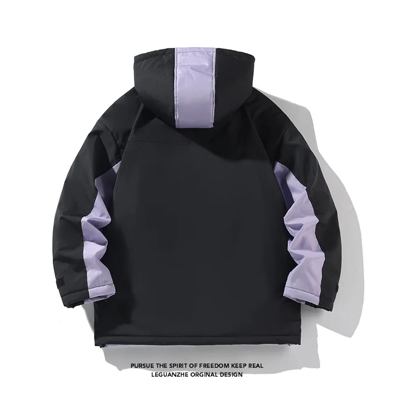 Осенние и зимние мужские хлопчатобумажные куртки модные бренды с бархатными