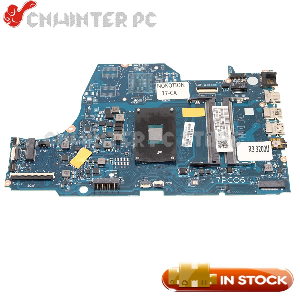 

NOKOTION L46459-001 6050A3056601-MB-A01 для ноутбука HP Pavilion 17-CA, материнская плата R3 3200U, процессор Ryzen 3 3200U