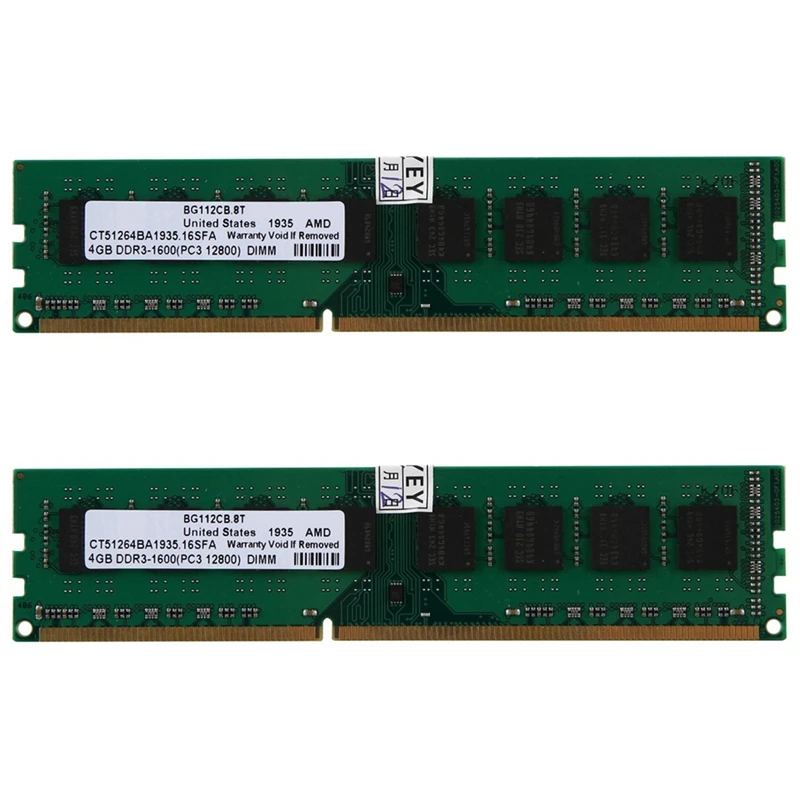 

ABHU 2X DDR3 Memory Ram PC3-12800 1600Mhz 1.5V 240Pins Desktop Memory DIMM For AMD Motherboard(4GB)