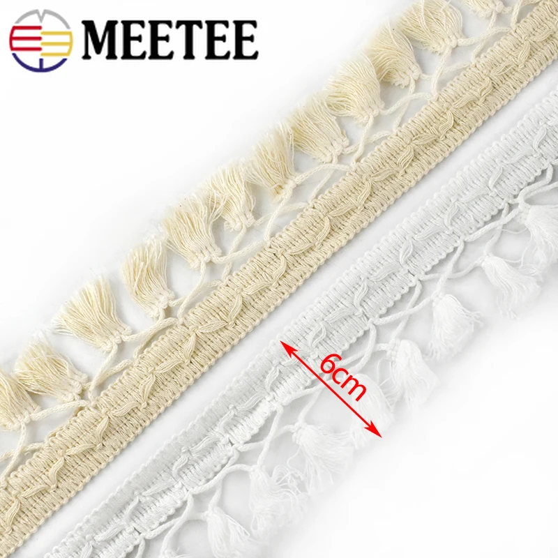 2/5 ярдов Meetee 6 см хлопковая кружевная подвесная лента с бахромой детская одежда |