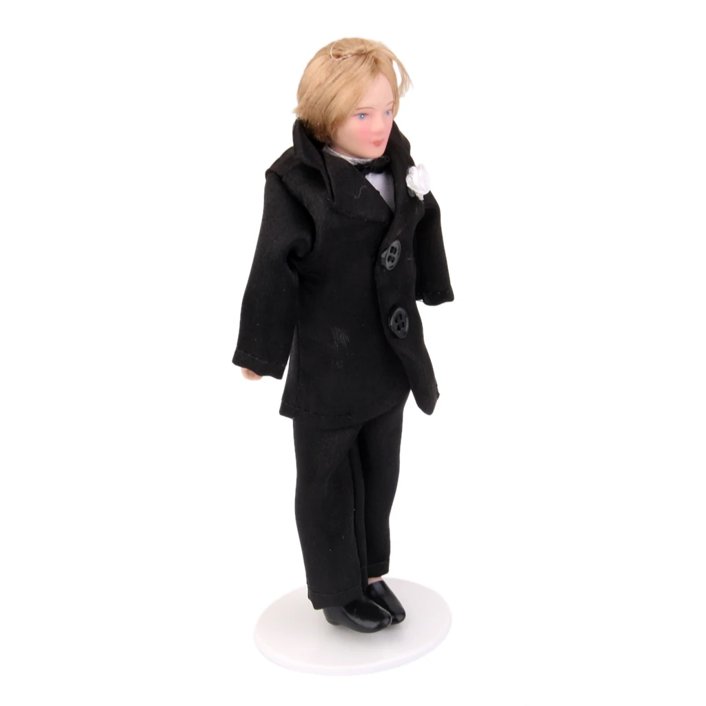 

Dolls House Miniature 1:12 Scale Porcelain People Man in Wedding Suit Groom