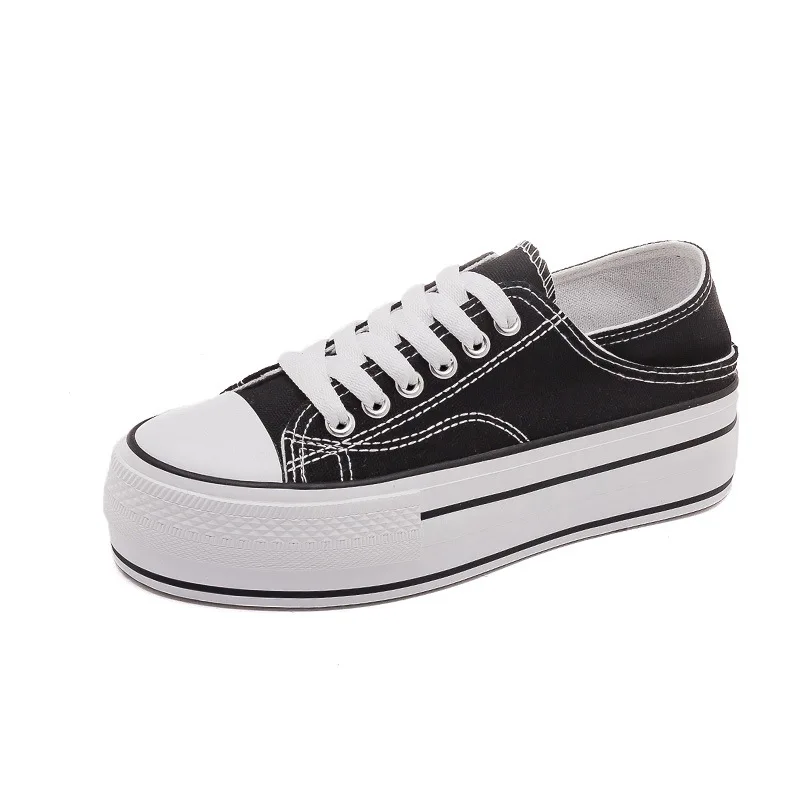 

Shose Women 2022 Spring Canvas Lace-up Flat Vulcanized Shoes Female Casual Sports Lightweight Walking Footware Zapatos De Mujer