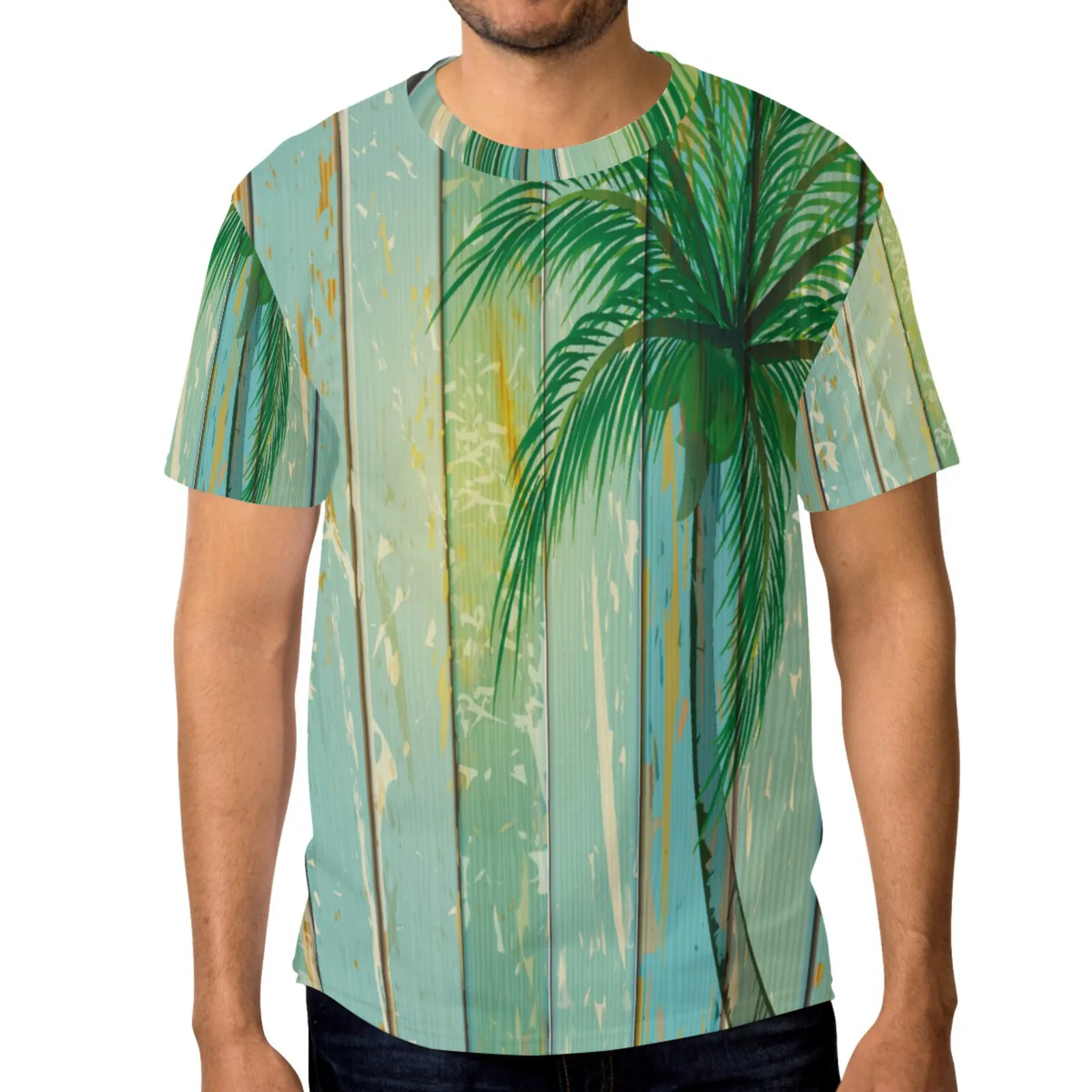 Летняя модная мужская футболка с коротким рукавом для пары 3D пляжная удобная и