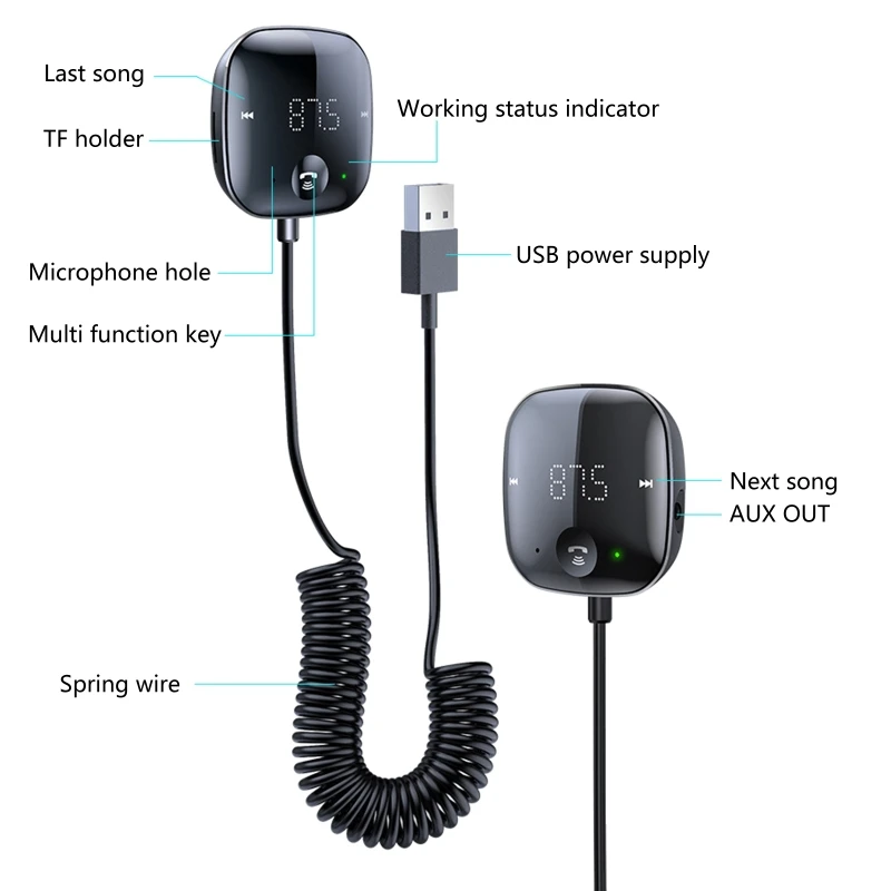 FM-передатчик автомобильный беспроводной Bluetooth-совместимый 5 0 FM-радиомодулятор