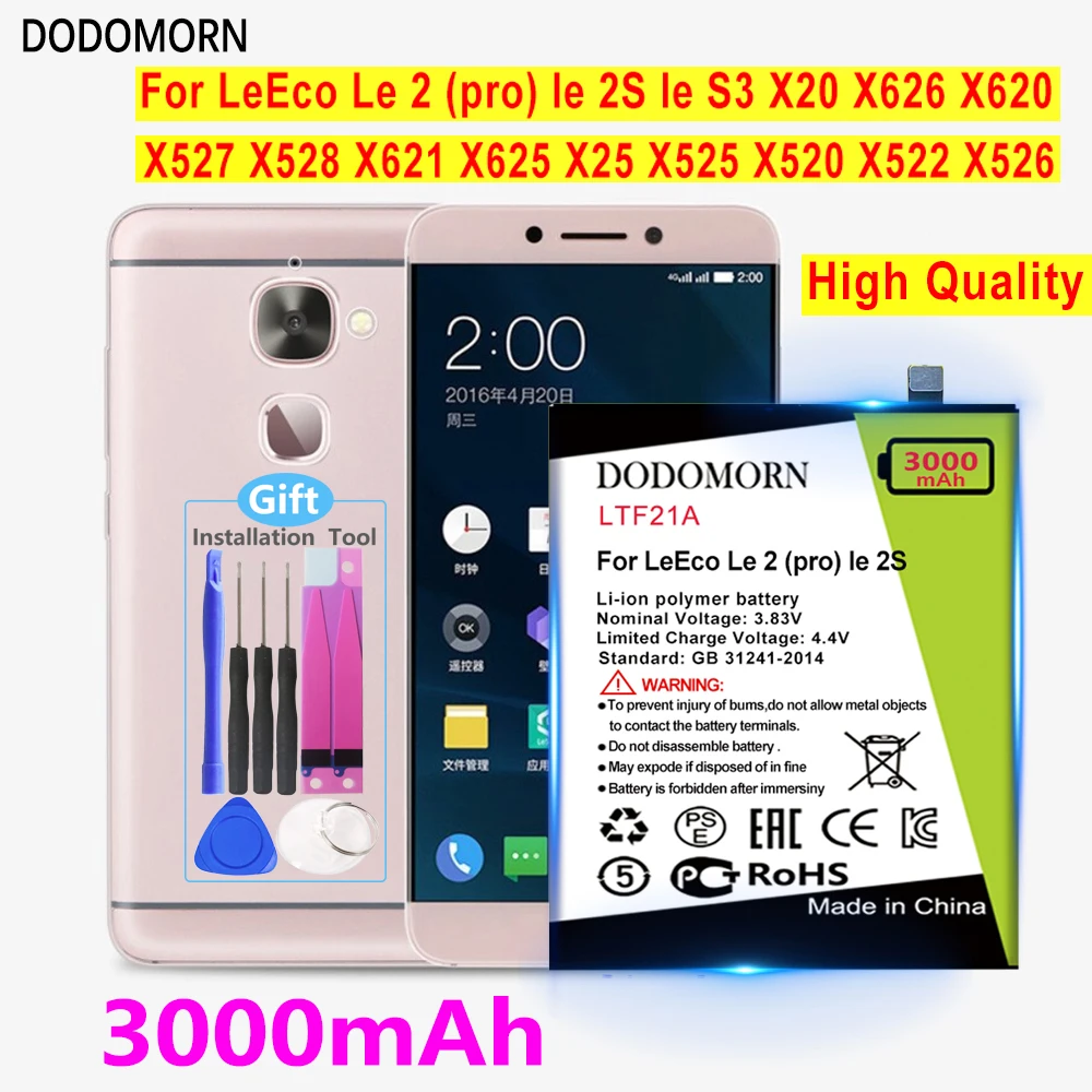Аккумулятор DODOMORN LTF21A для телефона Letv LeEco Le 2 Pro / 2S Le S3 X528 X621 X625 X626 X20 X25 X620 X520 X522 X525 X526 Аккумулятор DODOMORN LTF21A для телефона Letv LeEco Le 2 Pro / 2S Le S3 X528 X621 X625 X626 X20 X25 X620 X520 X522 X525 X526