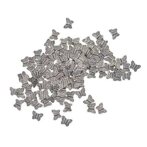 100 металлических сплавов, бусины-проставки в форме бабочки, поделки для изготовления ювелирных изделий
