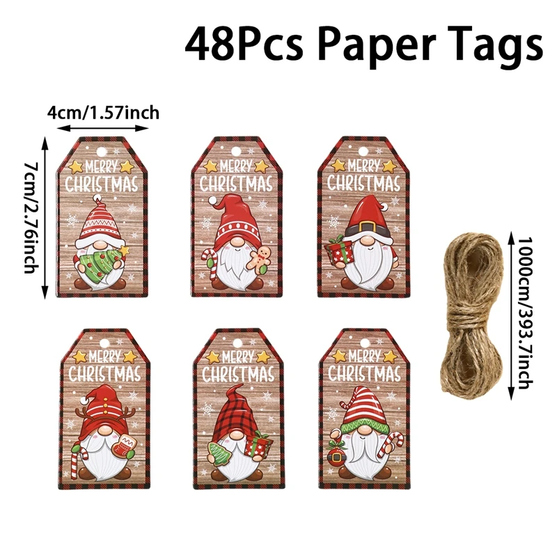 

Рождественские бумажные бирки 48 шт