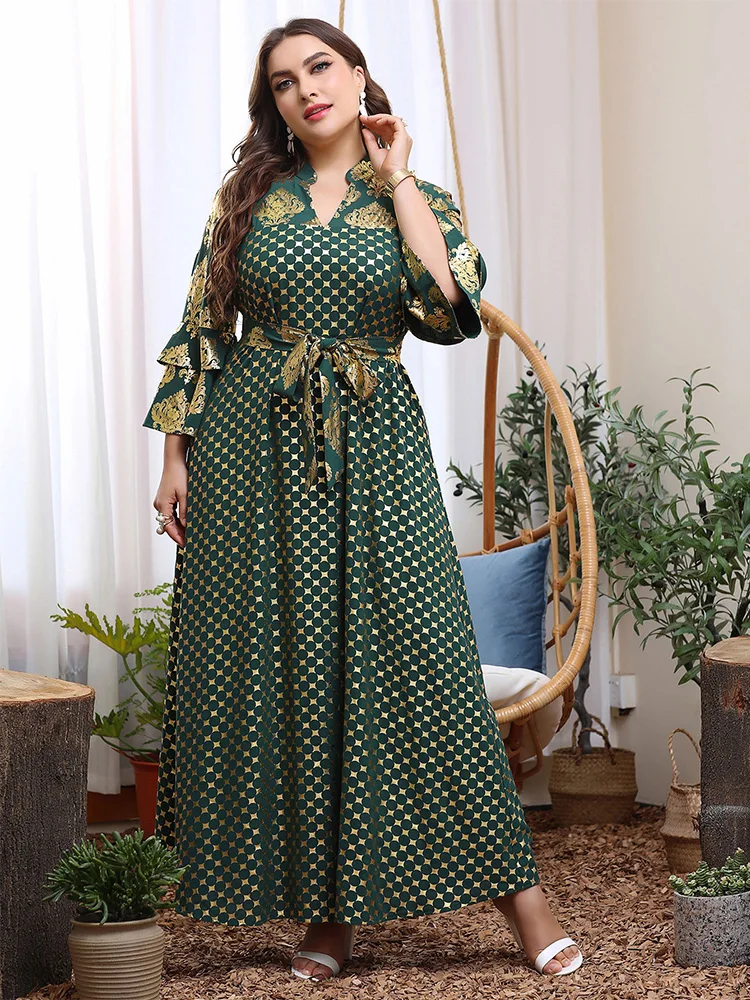 

TOLEEN Women Plus Size Maxi Dresses 2022 New Summer Autumn Luxury Sequin Chic Elegant Muslim Turkish Evening Party Robe Clothing
