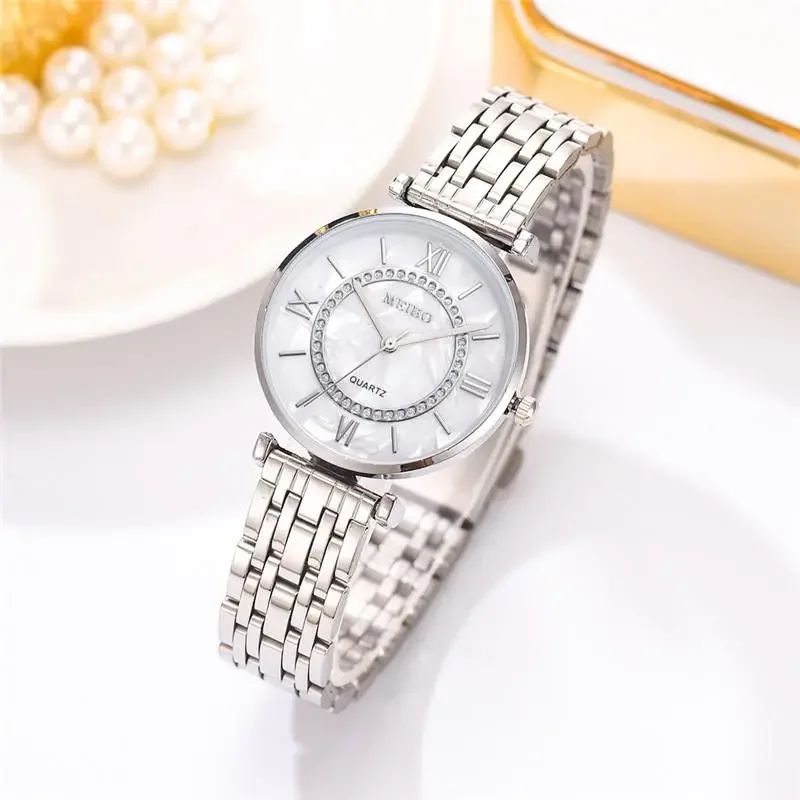 Watches Top Brand Luxury 2022 Fashion Diamond Ladies Wristwatches Stainless Steel Silver Mesh Strap Female Quartz Watch
