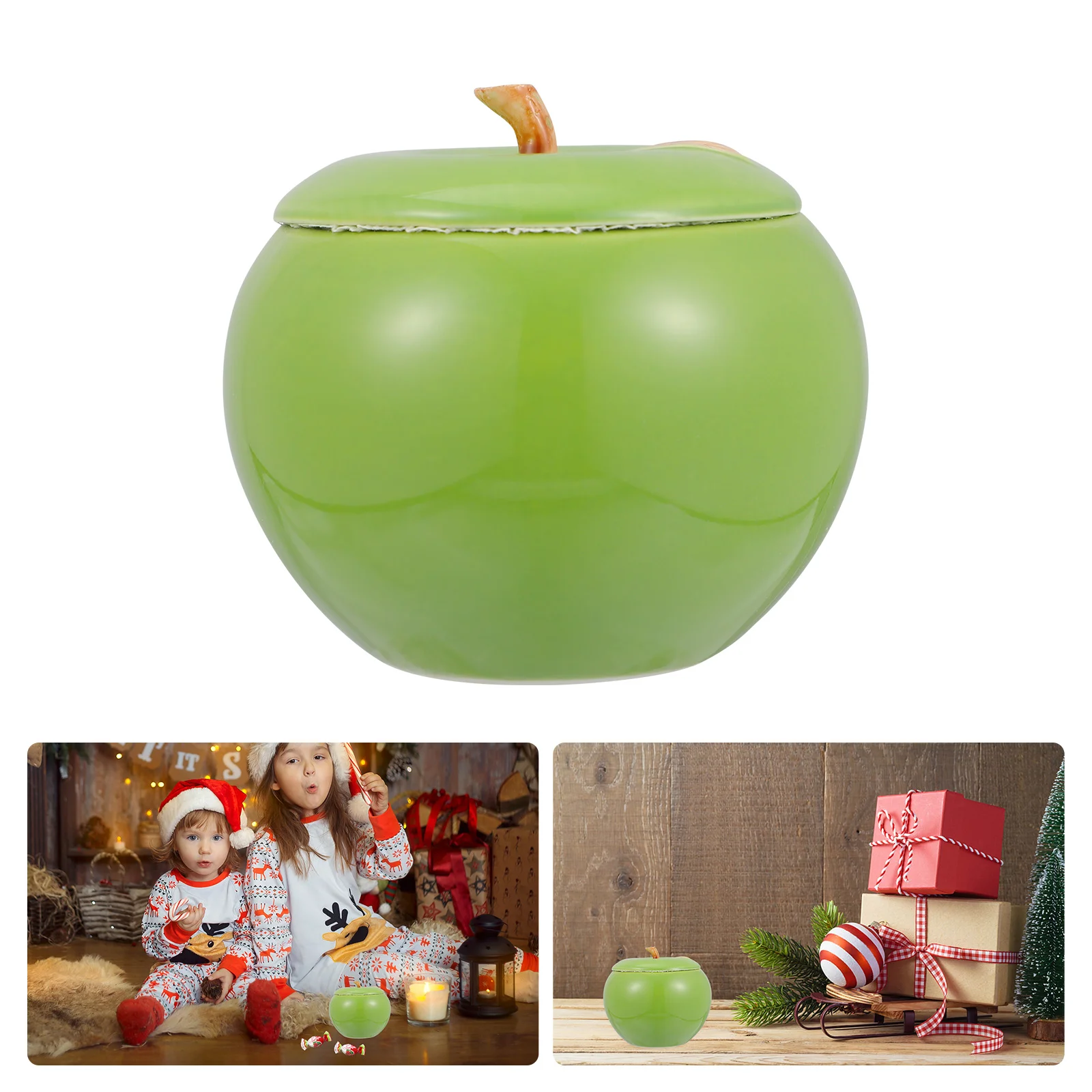

Storage Jar Jars Container Candy Ceramic Cookie Tea Kitchen Canisters Sugar Christmas Canister Sealed Red Condiment Shaped Box