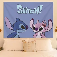 disney lilo stitch tapestry for children room home decoration wall art 3d print background cloth wall hanging bedroom decorati