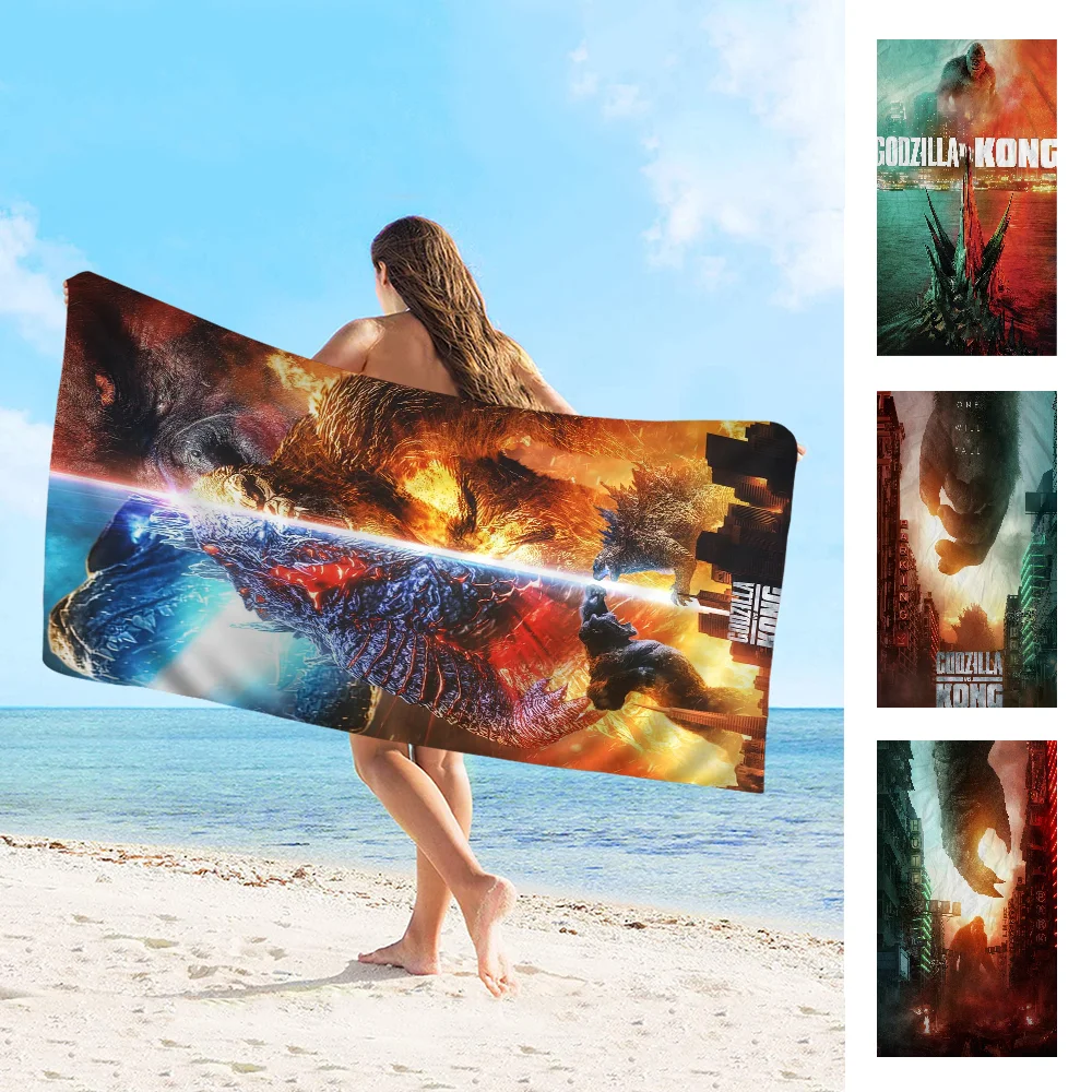 G-Godzilla Vs Kong Мультяшное Пляжное Полотенце Быстросохнущее Банное Для Девочек Милое