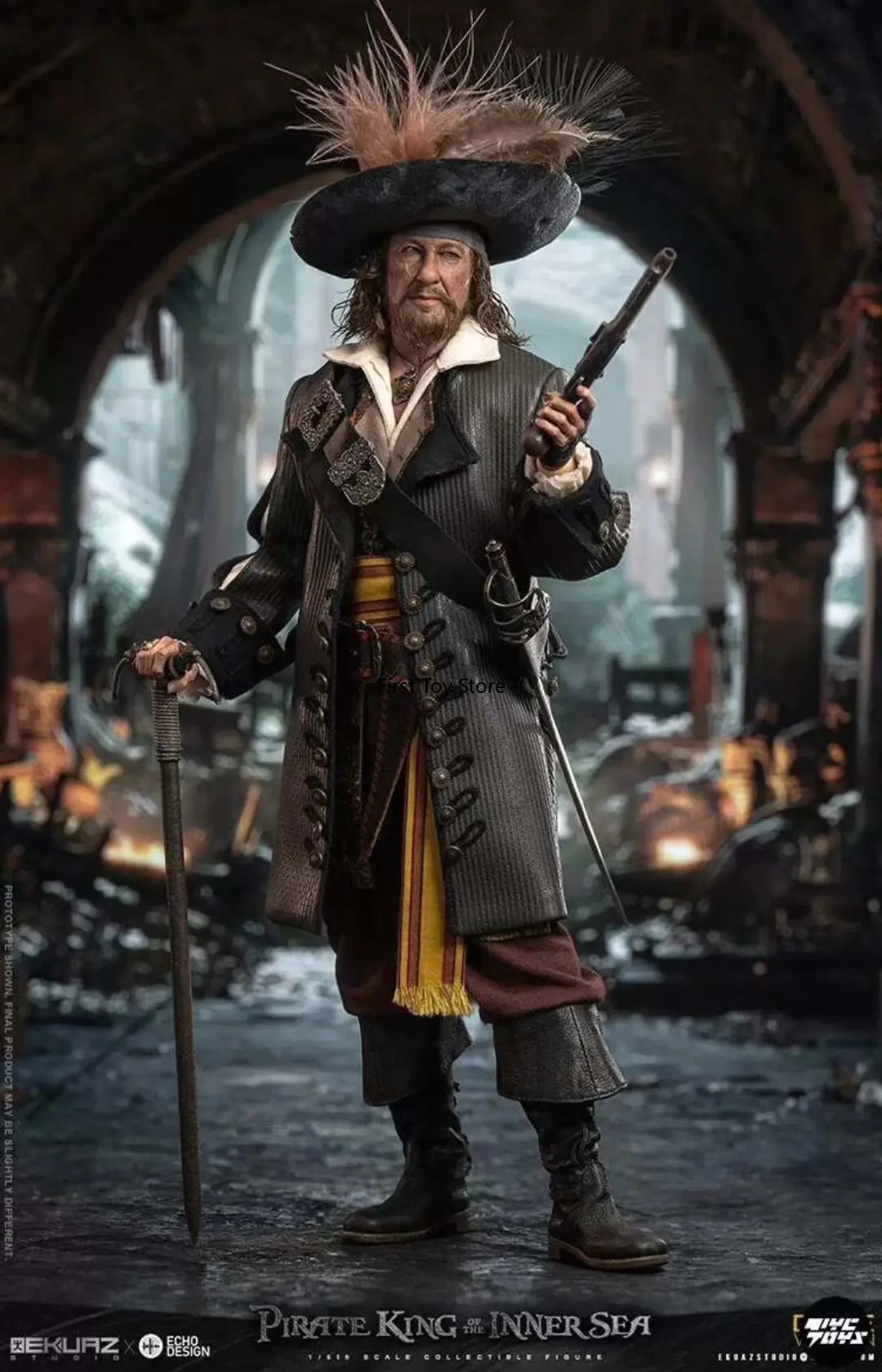 Фото Оригинальная коллекционная фигурка EKUAZ STIDIO King of The Caspian Sea Enhanced Version EKS012 Barbosa 1/6, подарок для коллекционеров. №1