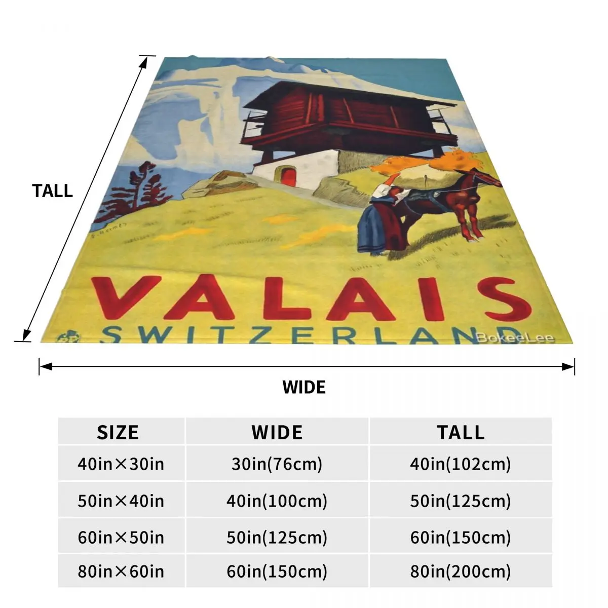 Valais Швейцария лыжное одеяло покрывало на кровать плюшевое для двуспальной