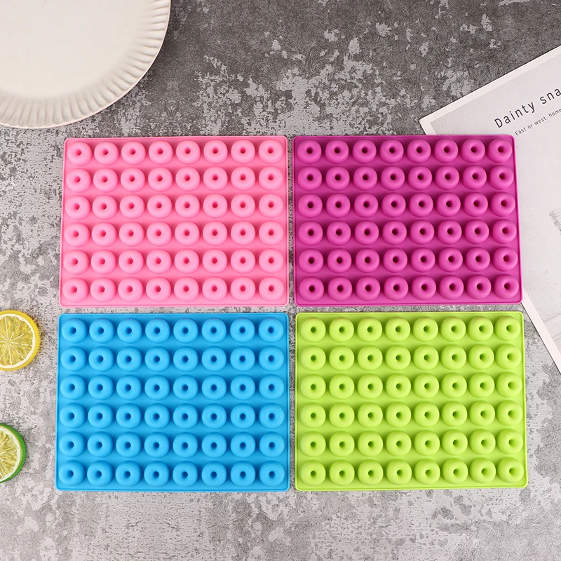 

1Pc 48 Cavity Mini Doughnut Silicone Mold DIY Small Donut Mold For Baking Tray Mould Make Muffin Donut Cake Biscuit