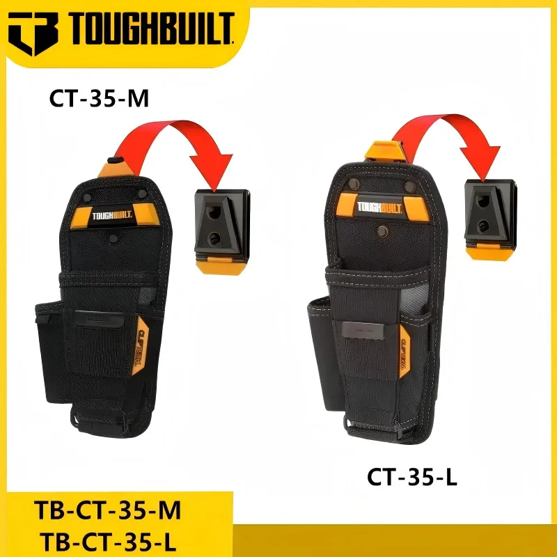 Фото TOUGHBUILT TB-CT-35-M TB-CT-35-L Поясная сумка для инструментов с 3 карманами и петлей для подвешивания Износостойкая сумка для хранения Аксессуары №2